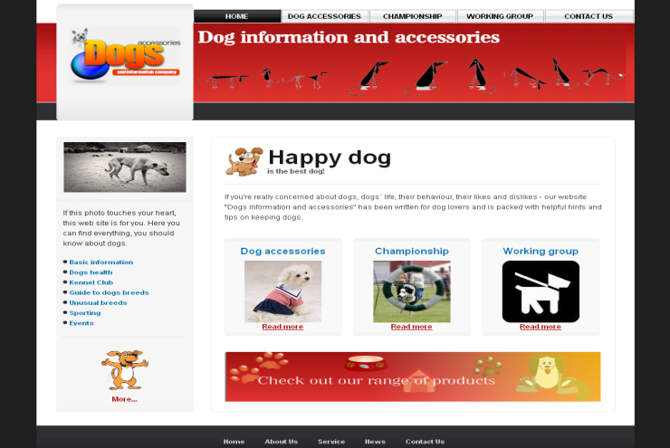 Web site Dogs information & accessories